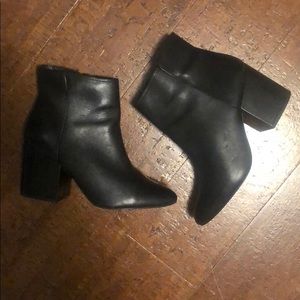 ALDO Black Leather Ankle Boots